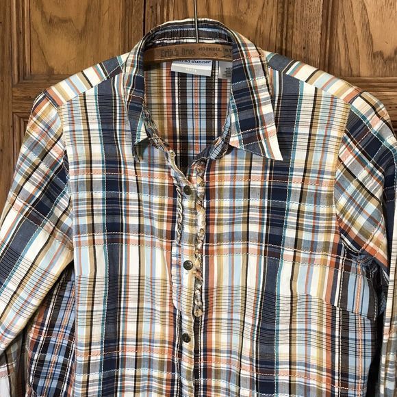 Alfred Dunner Women's 12P Multicolor Plaid Blouse Long Sleeve Button-Up Top - Picture 3 of 10